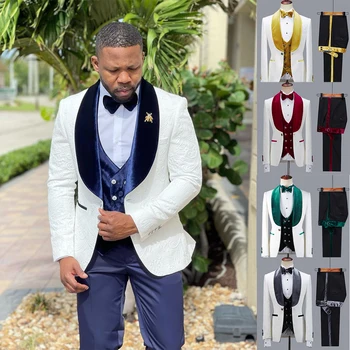 Ir 2021. Vīriešu Uzvalki Tvīda divdaļīgs Kostīms Polyester Tvīda Vintage Biznesa Jaka, Bikses, Vestes Custom Kāzu Tuxedos Jaunā gada rudenī