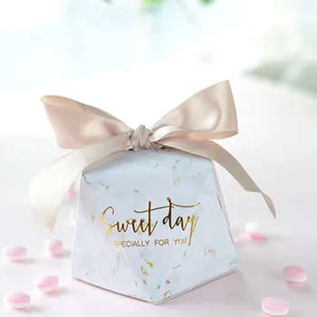 Dimanta formas marmora salds dienu konfekšu kaste kāzu favor šokolādes kārbas puses piegādes dāvanu kaste ziemassvētku dāvanu kastīte baby duša