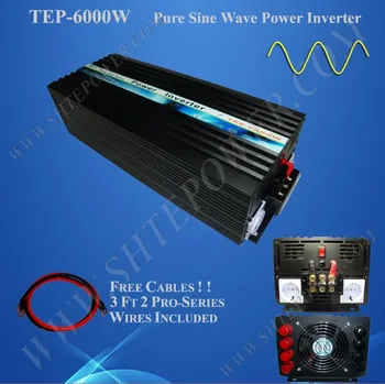 Pure Sine Wave Inverter Saules 6000W DC 12V 24v 48v, lai 200V AC 220v 230v 240v 120v 110v, 100v