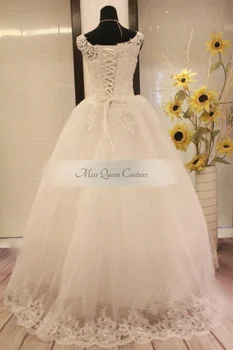 Bezmaksas piegāde 2018 jaunā Laulībā luksusa elegants mežģīņu romonakeveza vecākais custom roku darbs kleita līgavas māte līgava kleita