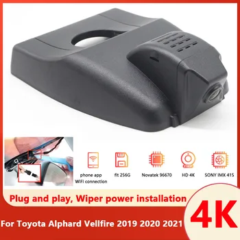 4K Viegli uzstādīt Auto DVR Wifi Video Ieraksti Dash Cam Kameru Toyota Alphard Vellfire 2019 2020 2021 PROGRAMMU Vadības Funkciju