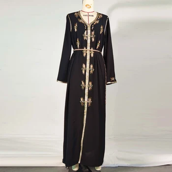 Kaftan Dubaija Abaya Turku Islāma Arābu Musulmaņu Kleitu, Tērpu Vakara Kleitas Sievietēm Djellaba Femme Caftan Marokens Vestidos