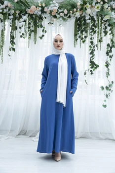 Pamatnes lapa Piliseli Kleita SAG-Indigo Ziemas Rudens Ir 2021. Musulmaņu Sieviešu Hijab lakatu Islāma Turcija