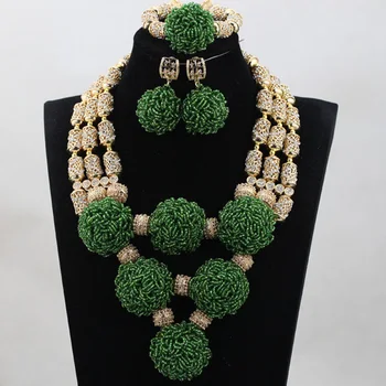 Jauns Dizains Āfrikas Kāzu Līgavas Lielisku Green Crystal Komplekti Nigērijas Sieviešu Lodītes Kaklarotu, Rotu Komplekts Bezmaksas Piegāde ABH275