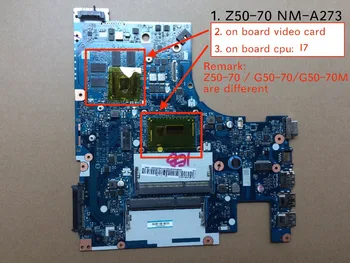 Darba ACLUA/ACLUB NM-A273 loģiskā galda Lenovo Z50-70 Klēpjdators Mātesplatē ar I7-4510 cpu GT820 GT840 GPU