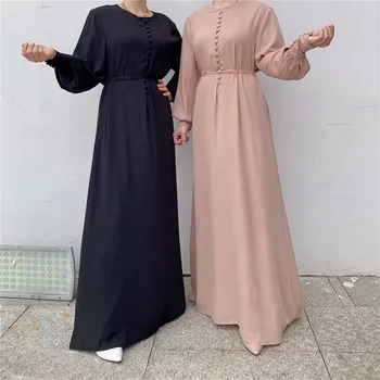 Musulmaņu Sievietes Gara Kleita Šifona Elegants Dubaija Caftan Maxi Drēbes Tuvajos Austrumos Ramadāna Augsta Vidukļa Arābu Abaya Islāma Turcija Modes