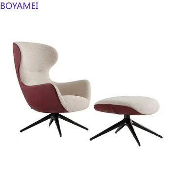 Pielāgota itāļu stilā luksusa olu krēslu viena persona, dīvāns krēsls slinks dzīvojamā istaba grozāms atpūtas krēsls modernā minimālisma