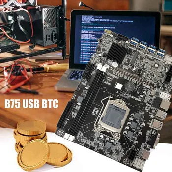 B75 BTC Ieguves Mātesplati+G1620 CPU+SATA Kabeli LGA1155 8XPCIE USB Adapteri DDR3 MSATA B75 USB BTC Miner Mātesplati