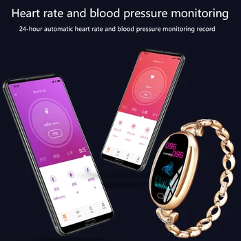 Nennbo Sieviešu E68 Smart Skatīties Ūdensizturīgs IP67 asinsspiediens, Sirds ritma Monitors Sporta Bluetooth Aproce iOS Android