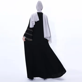 Dubai Abaya Gara Kleita Atvērtu Jaku Musulmaņu Sieviešu Kimono Jilbab Kaftan Kokteilis Puse Drēbes Uzliesmoja Piedurknēm Kleita Islāma Apģērbi