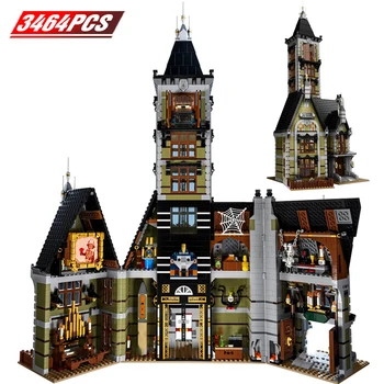 Legoingly Radītājs Ekspertu Pilsētas Arhitektūras Haunted House Atrakciju Lekt Mašīnu, Celtniecības Bloki Halloween Dāvanu Ķieģeļi Bērniem