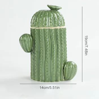 Ziemeļvalstu ins kaktuss ar vāku liela pildspalvu turētājs modern home dekors cute kaktuss konfekšu kaste kosmētikas otu uzglabāšanai jar keramikas rotājumi