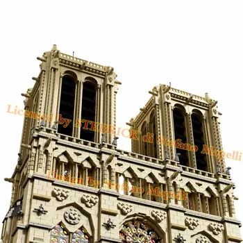 Autorizēts 63181Pcs KM-43974 Notre Dame de Paris Moduļu Bloku DIY Montāžas Bloki, kas Paredzēti Stefano Mapelli )