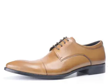 Jauno modes norādīja toe vīriešu kurpes mežģīnes up high-top īstas ādas ikdienas apavi biznesa apavi