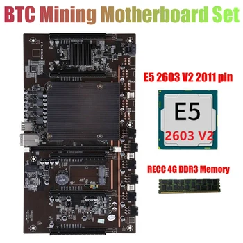 X79 H61 BTC Ieguves Mātesplati ar E5 2603 V2 CPU+RECC 4G DDR3 Atmiņas LGA 2011 DDR3 Atbalstu 3060 3080 Grafikas Karte