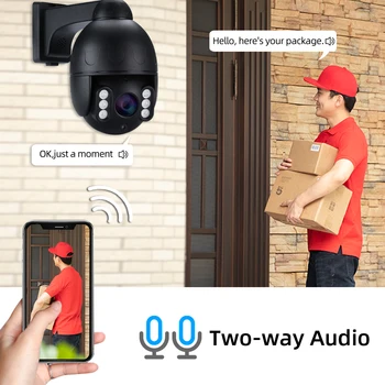 4K PTZ IP Kameras Āra Ūdensizturīgs 5X Optisko divvirzienu Audio POE CCTV Drošības 5MP Kamera Nakts Redzamības Dome Kameras SD Kartes