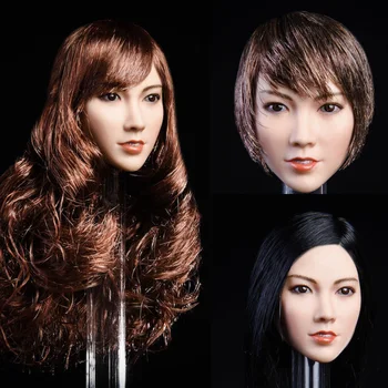 1/6 Mēroga Sieviešu Galvas Sculpt YMT021 Āzijas Skaistumkopšanas Qian Vadītājs Cirsts Modelis 12