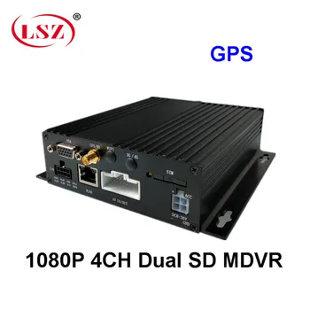 Gps 4ch mdvr dual SD kartei monitoru master autobusi / kravas automašīnas video reģistratoru ntsc/pal sistēma
