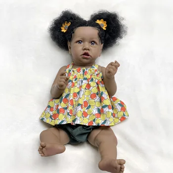 Āfrikas Bebe Atdzimis Lelles Jaundzimušo Rotaļlieta Bērniem, Mīksta Vinila Silikona Boneca Renascida Brinquedo Pode Tomar Banho