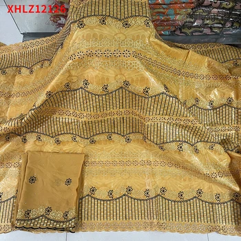Ziedu Stilā Āfrikas Ankara Eco-Friendly Mežģīnes Tekstila Audums Augstas klases Bazin Brokāta Womam Puse Kleita XHLZ12126 C
