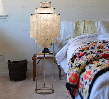 Mūsdienu Minimālisma baltās Čaumalas Grīdas Lampa Guļamistaba, ēdamistaba E27 110-220v