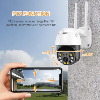 5MP HD Wifi PTZ Kameras Tuya Bezvadu Cilvēku Atklātu Drošības IP Cam Krāsu Nakts Redzamības Kamera Āra IP66 Ūdensizturīgs Kameras