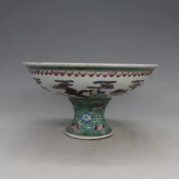 Antīko QingDynasty porcelāna bļoda, Pastelis Ilgmūžību garš bļoda,ar roku apgleznoti amatniecība,Apdare,Kolekcija&Rota,Bezmaksas piegāde