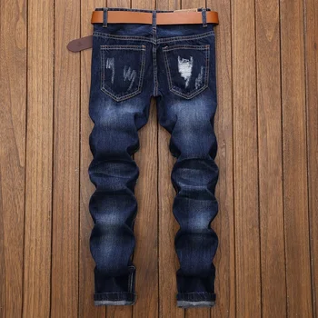 Jaunu 2021ripped džinsi vīriešu kokvilnas taisni personības moderns, ērts, moderns vīriešu bikses melnas džinsa bikses джинсы