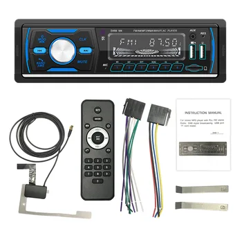 M4 jaunu produktu dual USB automašīnas bluetooth, MP3 atskaņotājs, krāsains gaismas karte radio U diska atbalsta RDS saderīgu DAB+