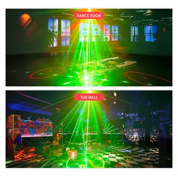 ORY LED Skatuves Gaismas 6 Caurumi 64 Modeļus Lāzera Posmā Lampa Disko Bārs Flash KTV Mini Ziemassvētku Projektors