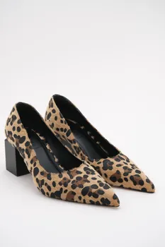 Bronzas Ādas Sieviešu Papēžiem Kurpes ar Kvadrātveida Papēdi 6.5 cm Metāla Leopard Spīdīgi Labas Kvalitātes Dizaineru Līgava Kāzu Puse, Sūkņi, Augsta