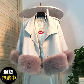 Elegantu Mākslīgās Kažokādas Mētelis Sievietēm Īsā 2020 Rudens Ziemas Jauno Odere plus kokvilnas Silts Outwear
