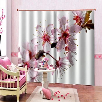 Luksusa 3D Logu Aizkari viesistabā kāzu guļamistabā rozā ziedu aizkari 3D Aizkari Dzīvojamā Istaba, birojs Guļamistaba