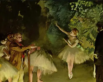 Augstas kvalitātes Audekls, Eļļas glezna Reprodukcijas Baleta Mēģinājums (1875) Ar Edgar Degas puses, krāsotas
