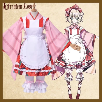Kolekcijā!Anime Rozen Maiden Suigintou 15 gadu Jubileju 7 Skaitļi Kimono Vienotu Lolita Kleita Cosplay Kostīms Puse Tērps