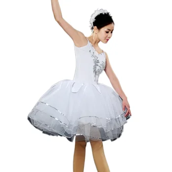 Balta Dimanta Pieaugušo Gulbju Ezers Baleta Kostīms Sieviešu Baleta Tutu Leotard Dancewear Meitenes Skatuves Šovs Baleta Danse Deju Apģērbs