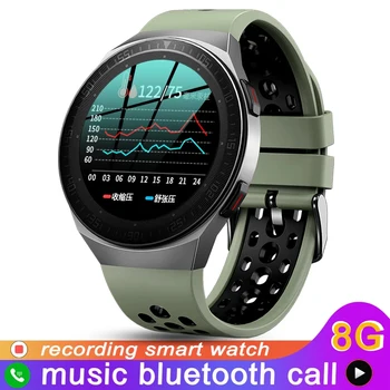Smart Skatīties Vīrieši Bluetooth 8G Atmiņas Mūziku Zvanu ar skārienekrānu Ūdensizturīgs Smartwatch Ierakstīšanas Funkciju, Sporta, Fitnesa Rokassprādze