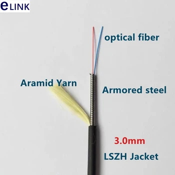 300mtr 1C Bruņu Fiber optic Patch auklas LSZH ūdensizturīgs LC, SC, FC 1 kodols plāksteris svina FTTA bruņu džemperis Āra SM DX OD=3,0 mm