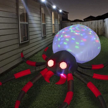 Halloween Inflatables, Milzu Sarkanu Spider Āra Halloween Rotājumi Ar Burvju LED Gaismas, Pagalmā Dārza Zāliena ES Plug