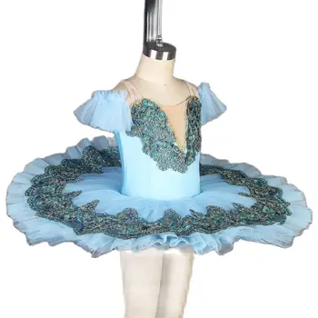Pirms profesionālās Baleta Tutu Pieaugušo Meitenes Gaiši Zilā Klasiskā Baleta Kostīms, Tutu Pankūku Skatuves Baleta Tērps Kostīms Dancewear