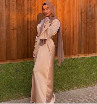 Musulmaņu Modes Maxi Kleitas Abayas Sievietes Vasaras Kleita, Hijab Eid Satīna Abaya Dubaija Turcija Islāmu Maroka Kaftan Drēbes Musulmans