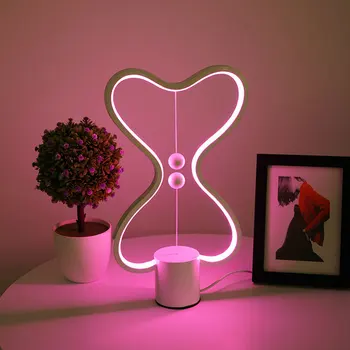 LED Līdzsvaru lampas Dzīvojamā istabā, Guļamistabā heng gaismas 7 Krāsu maināms Lasījumā sirds Abažūrs smart USB galda lampas YHJ011011