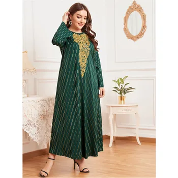 Izšuvumi Abaya Vintage Plus Lieluma Sievietēm Zaudēt Maxi Kleita Musulmaņu Hijab Abayas Arābu Drēbes, Dubaija Turcija Kaftan Islāma Apģērbi