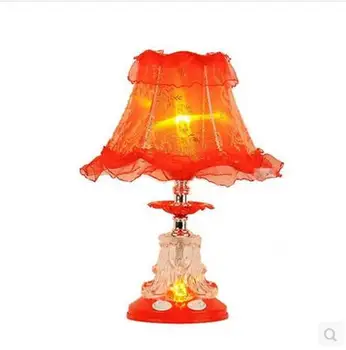 Eiropas stila auduma galda lampas dārzā, guļamistaba mūsdienu kāzu telpu sarkanā kāzu dekorēšana apgaismojums galda lampas ZA ZL511