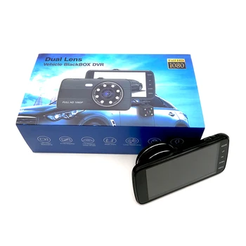 Automašīnas DVR Dash Cam Full HD 1080P Dual Objektīvs 4,0 Collu Video Ieraksti Ar Atpakaļskata 170 Platleņķa Cilpa recor Kamera Auto Registrator