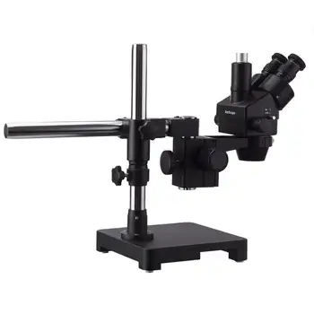 3,5 X-45X Black Trinokulara Stereo Tālummaiņas Mikroskopa uz Vienu Roku Boom Stand + 144 Virzienā Regulējams LED Ring Light & USB2.0 14M