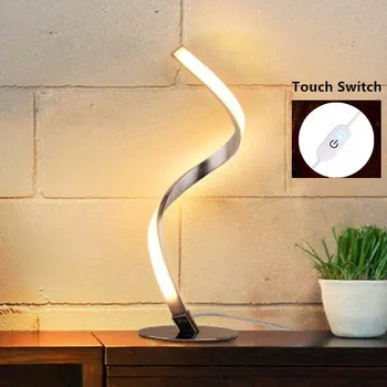 Radošā ES/ASV Plug Spirāli LED Galda Lampa Mājām, Dzīvojamās Istabas skapītis Touch Nakts Gaisma lasīšanai Apdare