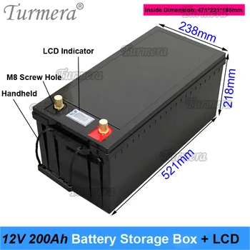 Turmera 12V Akumulatoru Uzglabāšanas Kaste ar LCD Displeju un 3.2 V 100Ah 200Ah 280Ah 310Ah Lifepo4 Baterijas, Saules Enerģijas Sistēmas vai Izmantot UPS