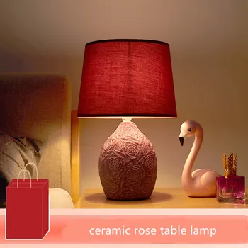 Romantisks Rožu Kāzu Led Galda Lampa Foajē Gultas vietas Mūsdienu Radošo 3D Ziedi, Galda, galda Lampas 2047