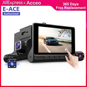 Acceo B41P 4.0 Collu Auto DVR Spogulis 3 Kameras Objektīvs Touch Screen Dashcam Atpakaļskata Kamera Parking Auto Video Reģistrators 1080P Dash Cam